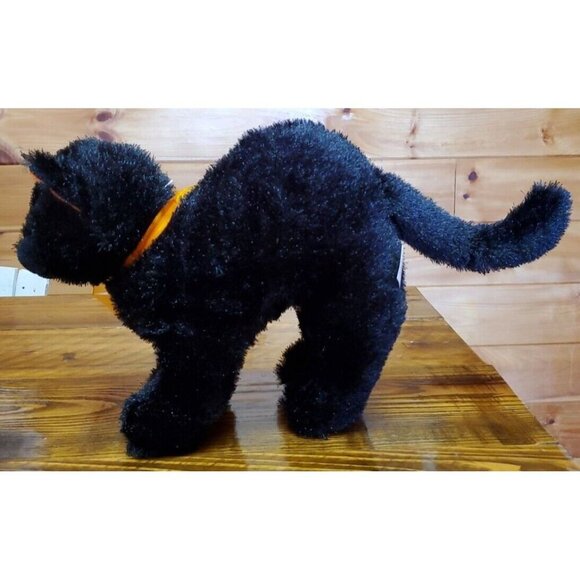 Kellytoy Black Cat Plush Halloween Orange Bow Ears 2010 Stuffed Animal Toy - Picture 5 of 9